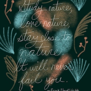 Frank Lloyd Wright Nature Quote signed print