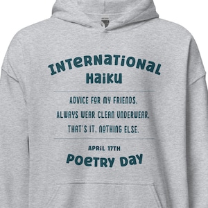 Haiku Hoodie, Englischlehrer Geschenk, Poesie Geschenk, lustiger Hoodie, Urlaub Hoodie Lustiges Geschenk Gag Geschenk Geburtstagsgeschenk Weihnachtsgeschenk Kostenloser Versand