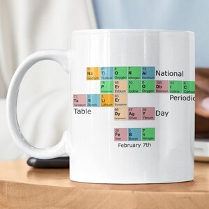 Periodic Table Mug, Science Lover Mug, Holiday Mug, Science Teacher Gift, Scientist Gift, Funny Gift, Gag Gift, Birthday Gift,Christmas Gift