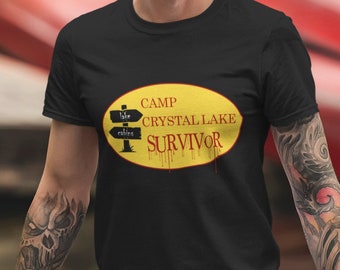 Camp Crystal Lake Survivor T-Shirt, Horror Movie Tee, Halloween