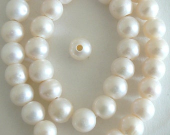 20-22 mm LargeHole JumboPearl White /& Silver CoinPearlBeads HoleSize 2.1mm #740