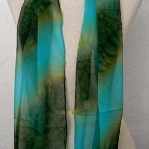 LEEZ Forest Square Silk Scarf - Green