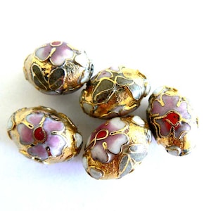 Multi Choice Large Handmade Cloisonne Beads Gold Plated Brass High Quality Jewelry Making Design Beading