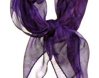 SALE Handmade Bandana 100% Silk Scarf Headband Hand Painted For Purple Lovers