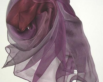 Multi-color Oblong 100% Silk Chiffon Hand Made Rainbow Veil Pure Silk Scarf Belt Hand Rolled Edges Women Gift Holidays