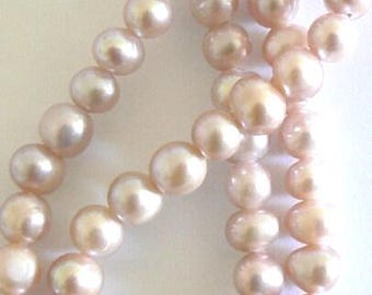 15inch 6-7mm Natural Freshwater Pearl Beads Round Potato Purple