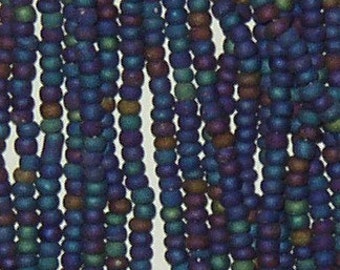 SALE Rainbow Mix Blue Matte Czech Seed Beads Bead Hank 11/0 No 16