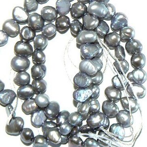 1 Strand 5-7mm Blister Natural Freshwater Pearl Beads Silver Gray