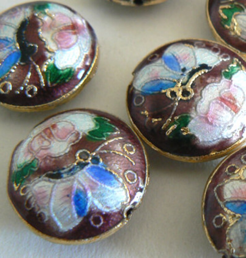 2 Peach Cloisonne Snowflake Centerpiece 30x27x4mm Beads 8638A