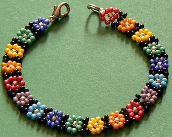 Multiple-choice Handmade Daisy Flower Chain Bracelet Anklet Beaded High Quality Czech Seed Bead Gift Idea