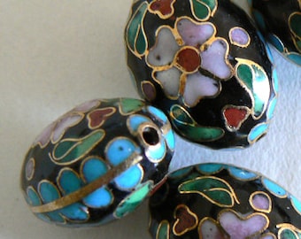 SALE 1pc 22x16x13mm Large Handmade Cloisonne Beads Gold Plated Brass High Quality Heavy b2830