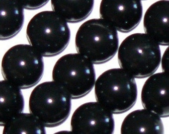 SALE 16inch 8mm Black Onyx  Round Beads Gemstone Bead