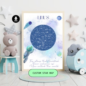 Personalized Star Map SVG The Day You Were Born of the Night Sky Digital Custom Star Map Anniversary Gift Night Sky Map Digital Download