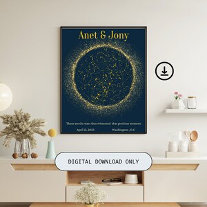 Custom Star Chart Digital Download Personalized Celestial Sky Map for Your Special Date Unique Star Map Gift Night Sky Map Digital Download