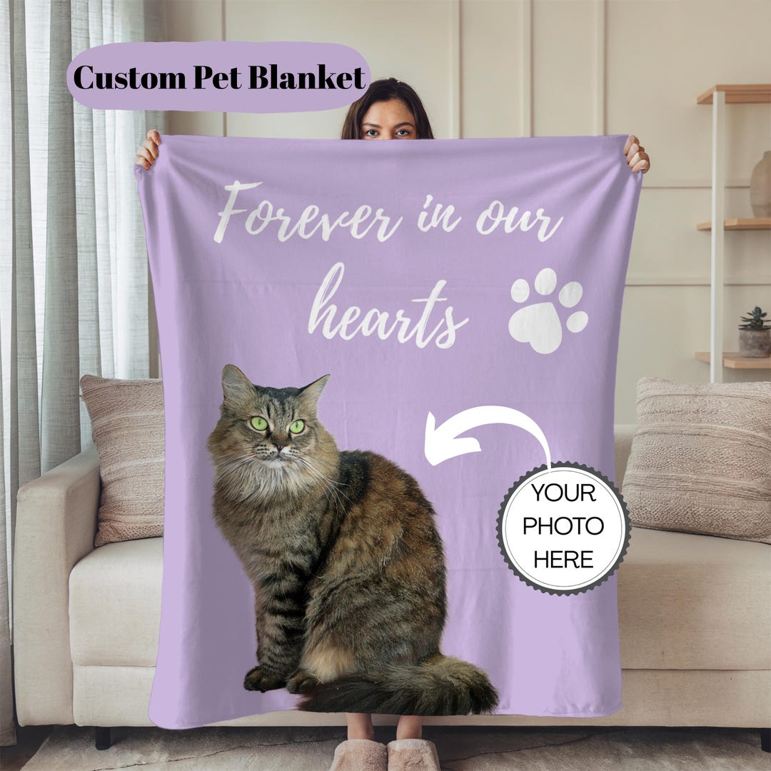 Personalized Pet Portrait Blanket: Custom Dog Cat Memorial Gift - Etsy