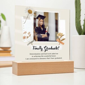 Custom LED Graduate Acrylic Night Light Personalized Graduation Gift Picture Frame High School Graduation Gift for Her Him  Class 2024