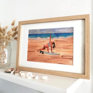 Tableau mural 70 x 80 cm sans cadre Coucher de soleil Surf Océan Vague Décoration de maison Impression sur toile Peintures Paysage marin Poster Bedroo Wall Art