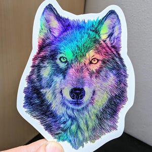Wolf Holographic Sticker
