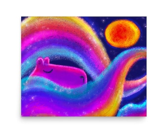 Capybara and Rainbows Painting