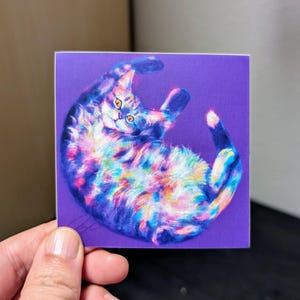 Fluffy Belly Cat Sticker: Belleh Matte Vinyl Decal