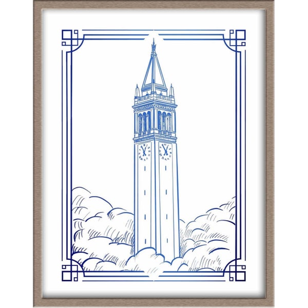 University of California, Berkeley's Sather Tower/Campanile Landmark Foiled Print