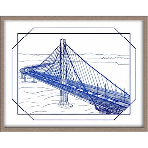 San Francisco&#39;s Bay Bridge Landmark Foiled Print