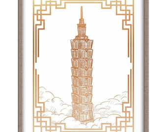 Taipei 101 Landmark Foiled Print