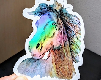 Horse Holographic Sticker