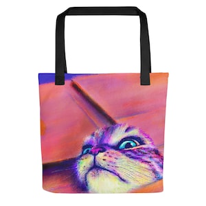 Close Encounters Collection - "If I Fits" Tote Bag | Tote Bag with a Cat Squished in a Box