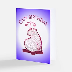 Capybara Zodiac - 07 - Libra Birthday Card (Limited Quantities)