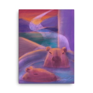 Capybaras in a Bath Painting