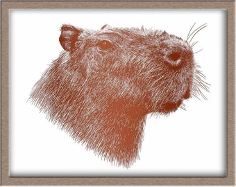 Capybara Foiled Print