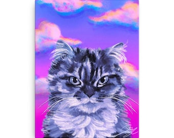 Grumpy Cat Art: Neon Sky Painting Print