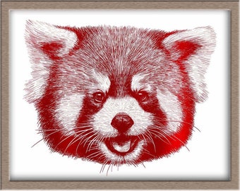 Red Panda Foiled Print