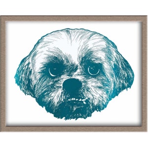 Shih Tzu Dog Portrait Foiled Print (TomTom)