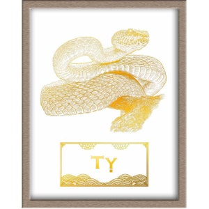 Vietnamese Zodiac - 06 - Year of the Snake Foiled Print