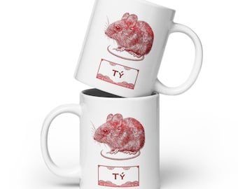 Tazza dell'anno del topo: tazza da caffè in ceramica con lo zodiaco vietnamita