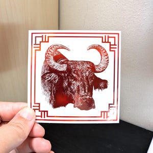 Chinese Zodiac Holographic Sticker - 02 - Ox
