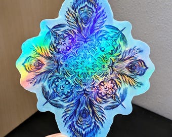 Wing Mandala Holographic Sticker