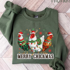 Merry Chickmas Shirt, Funny Chicken Sweatshirt, Chicken Shirt, Funny Christmas Sweatshirt, Christmas Farmer Sweatshirt, Gift for Christmas