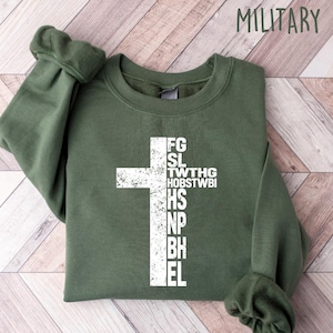 John 3:16 Sweatshirt Christian Crewneck, Minimalist Faith Shirt, Biblical Verse Acronym Tee, Scripture Gym Pump Cover, Gospel Cross Top