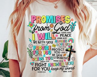 Promises From God Shirt, Christian Shirt, Inspirational T Shirt, Religious Shirt, Bible Verse Shirt, Faith T-shirt, Church Shirt, Jesus Tee
