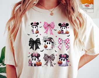 Coquette Halloween Shirt, Retro Halloween Shirt, Halloween Comfort Shirt ,Cute Ghost Shirt, Coquette Ghost Tee, Coquette Bow Shirt