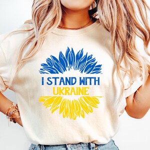 Floral I Stand With Ukraine Shirt, Anti Trump Sweatshirt, Ukraine Support Shirt, Activist Protest Tee, Liberal Democrat Shirt