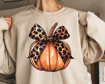 Chemise citrouille rétro Halloween coquette noeud, chemise effrayante maman, t-shirt citrouille noeud léopard, chemise Halloween drôle, chemise visage citrouille