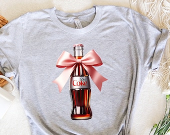 Diet Coke Pink Bow Tshirt, Diet Coca Cola Shirt Diet Coke Lover, Trendy T-shirt Diet Coke Fan, Gift for Diet Coke Drinker, Gift for Her