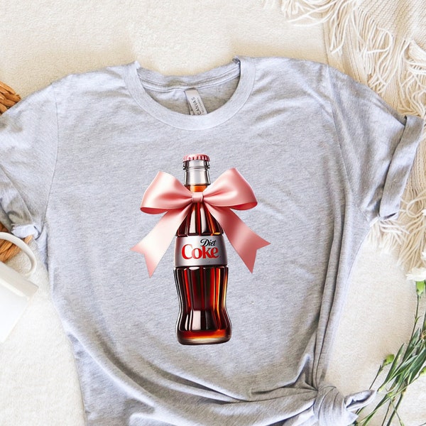 Diet Coke Pink Bow Tshirt, Diet Coca Cola Shirt Diet Coke Lover, Trendy T-shirt Diet Coke Fan, Gift for Diet Coke Drinker, Gift for Her