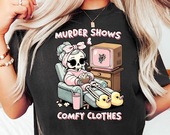 True Crime Shirt for Women, I Like Murder Shows Comfy Clothes Tshirt for True Crime Junkie, Funny True Crime Gift True Crime Tee Messy Bun