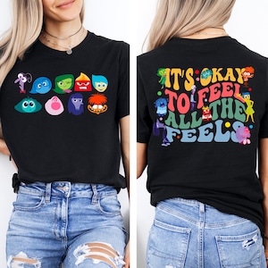 Disney Inside Out It&#39;s Okay To Feel All The Feels Shirt, Mental Health shirt, Inclusion Shirt, Speech Therapy Shirt, BCBA Shirt, Para Shirt