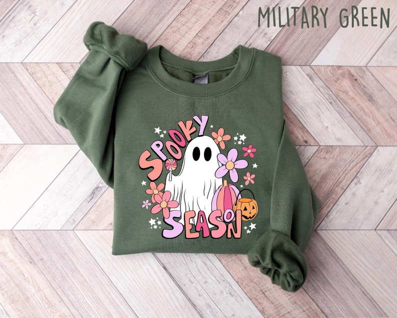 Spooky Season Sweatshirt, Retro Spooky Shirt, Spooky Halloween, Halloween Shirt, Fall Vibes, Cozy Season Shirt, Cute Fall Shirt bild 1